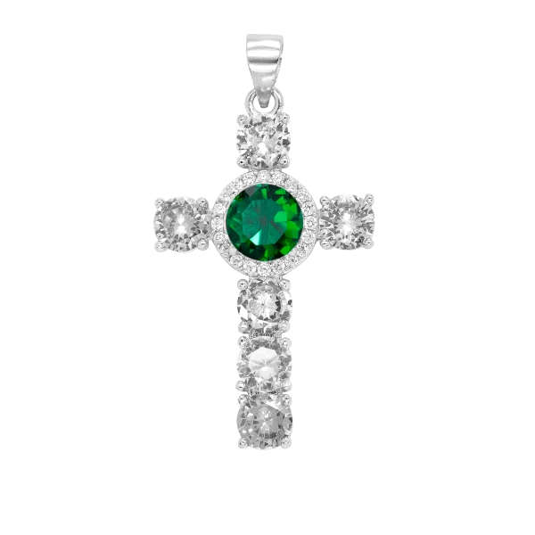 COLGANTE CRUZ MUJER PLATA 1ª LEY 30 X 20
