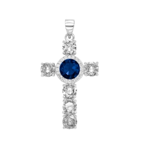 COLGANTE CRUZ MUJER PLATA 1ª LEY 30 X 20 MM.
