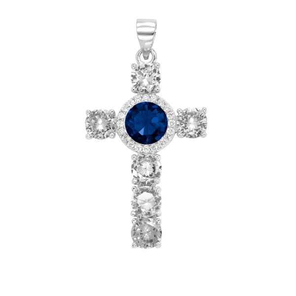 COLGANTE CRUZ MUJER PLATA 1ª LEY 30 X 20 MM.