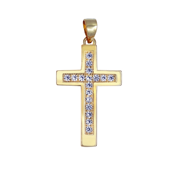 COLGANTE CRUZ SIN CRISTO PLATA 1ª LEY 27