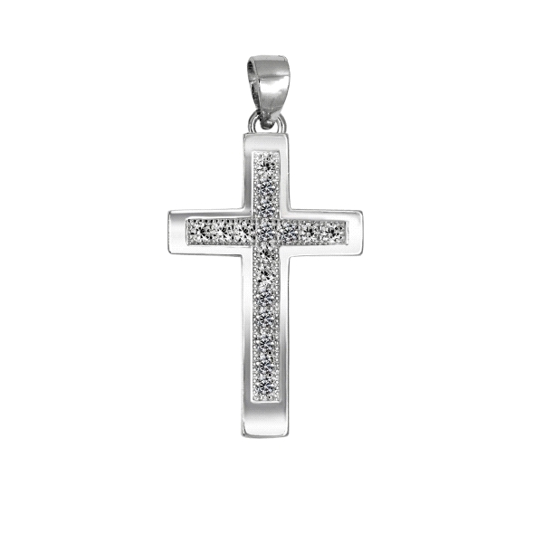 COLGANTE CRUZ SIN CRISTO PLATA 1ª LEY 27