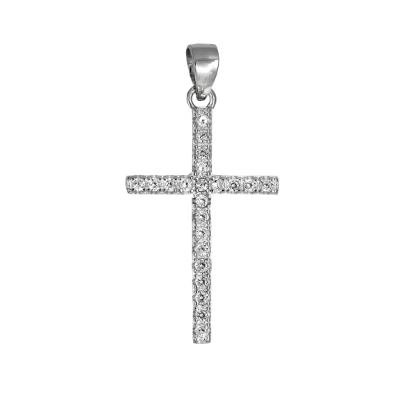 COLGANTE CRUZ SIN CRISTO PLATA 1ª LEY 27