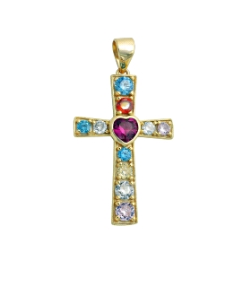 COLGANTE CRUZ MUJER PLATA 1ª LEY 29 X 18