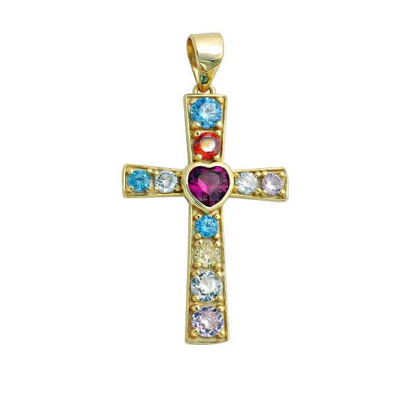 COLGANTE CRUZ MUJER PLATA 1ª LEY 29 X 18