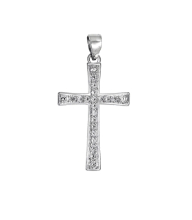 COLGANTE CRUZ SIN CRISTO PLATA 1ª LEY 27