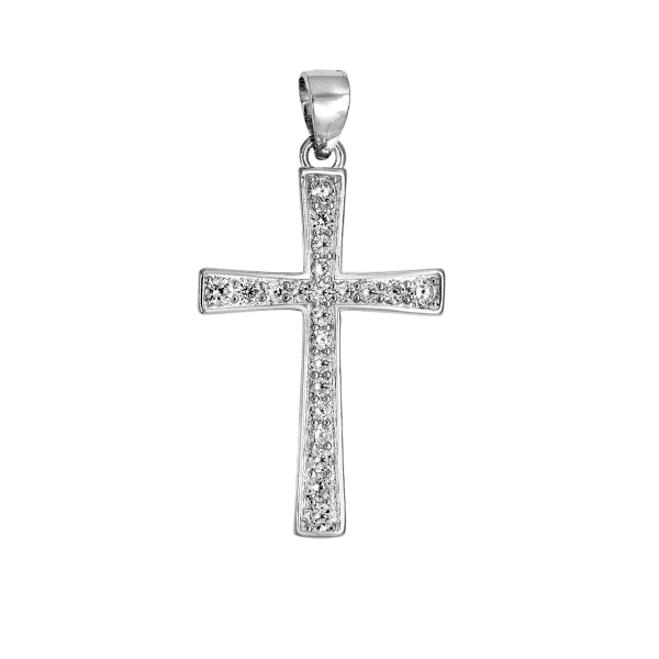 COLGANTE CRUZ SIN CRISTO PLATA 1ª LEY 27