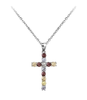 COLLAR CRUZ PLATA 1ª LEY 40 + 5 CM.26 X