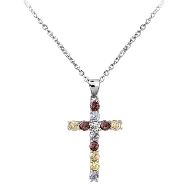 COLLAR CRUZ PLATA 1ª LEY 40 + 5 CM.26 X