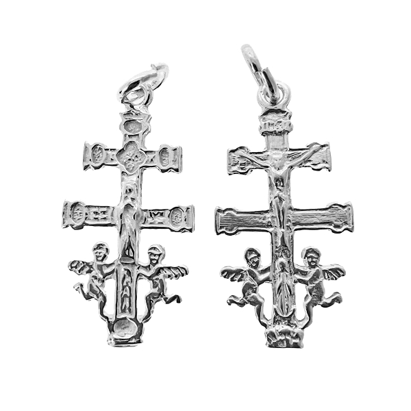 COLGANTE CRUZ CARAVACA PLATA 1ª LEY 31 X 15.50 MM