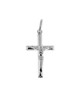 COLGANTE CRUZ CON CRISTO PLATA 1ª LEY 23 X 15 MM.