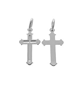 COLGANTE CRUZ SIN CRISTO PLATA 1ª LEY