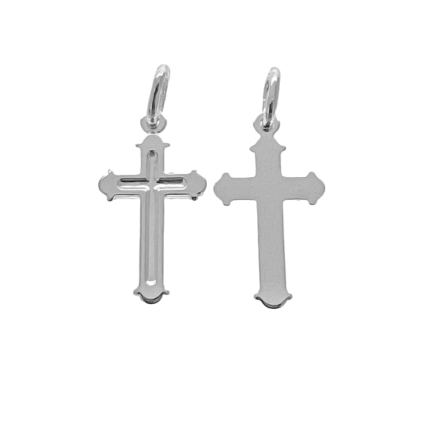 COLGANTE CRUZ SIN CRISTO PLATA 1ª LEY