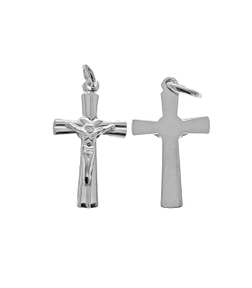 COLGANTE CRUZ CON CRISTO PLATA 1ª LEY