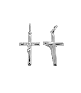 COLGANTE CRUZ  CON CRISTO PLATA 1ª LEY