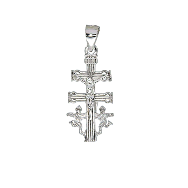 CRUZ DE CARAVACA PLATA 1ª LEY 23 X 11 MM