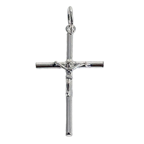 CRUZ CON CRISTO PLATA 1ª LEY 32 X 18 MM