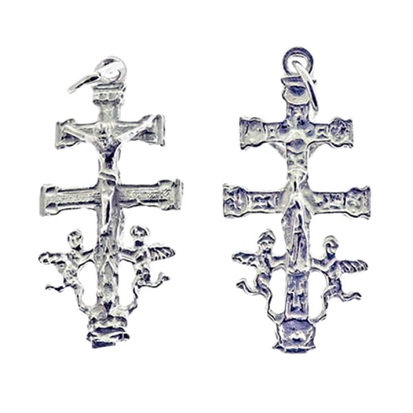CRUZ DE CARAVACA PLATA 1ª LEY 30 X 15 MM