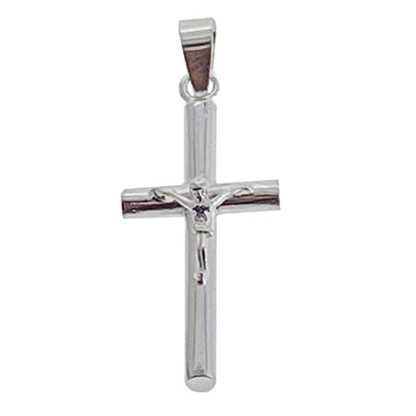 CRUZ CON CRISTO PLATA 1ª LEY 32 X 15 MM