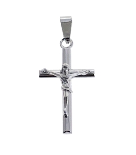 CRUZ CON CRISTO PLATA 1ª LEY 30 X 15