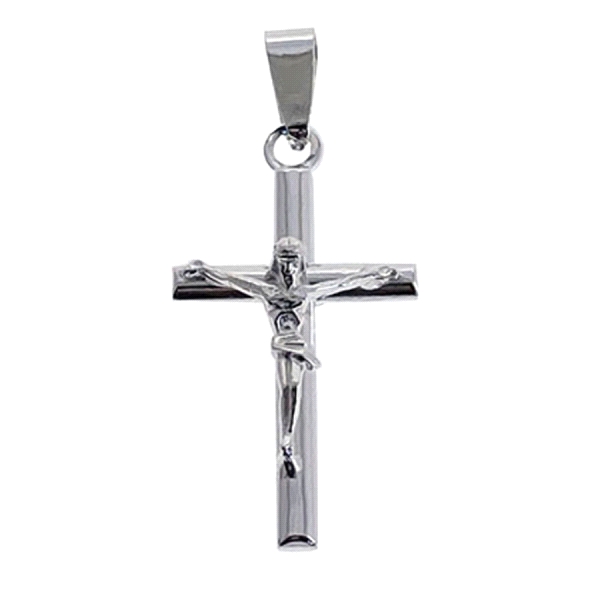 CRUZ CON CRISTO PLATA 1ª LEY 30 X 15