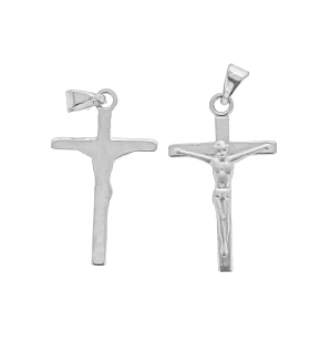 CRUZ CON CRISTO PLATA 1ª LEY 30 X 18 X 4