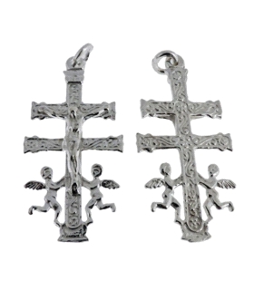 CRUZ DE CARAVACA PLATA 1ª LEY 38 X 19 MM