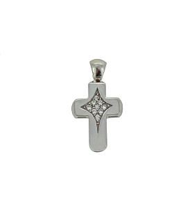 COLGANTE CRUZ MUJER PLATA 1ª LEY 23 X 16