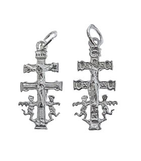 CRUZ CARAVACA PLATA 1ª LEY 21X10 MM.