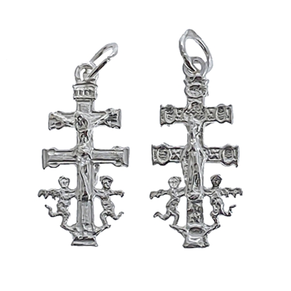 CRUZ CARAVACA PLATA 1ª LEY 21X10 MM.