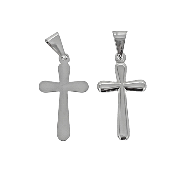 CRUZ SIN CRISTO PLATA 1ª LEY 30 X 16 MM