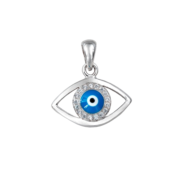 COLGANTE OJO TURCO PLATA 1ª LEY 17 X 11