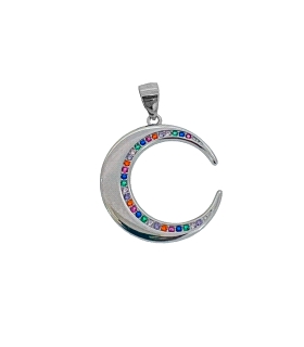 COLGANTE LUNA PLATA 1ª LEY 20 X 20 MM
