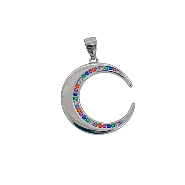 COLGANTE LUNA PLATA 1ª LEY 20 X 20 MM