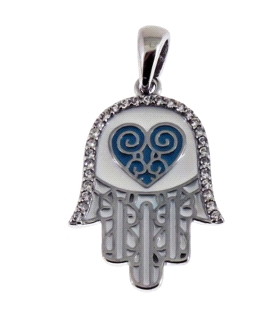 COLGANTE MANO FATIMA PLATA 1ªLEY 17X22MM