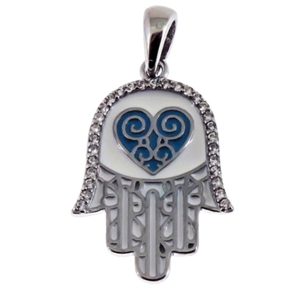 COLGANTE MANO FATIMA PLATA 1ªLEY 17X22MM
