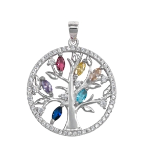 COLGANTE ARBOL VIDA PLATA 1ª LEY 26 MM