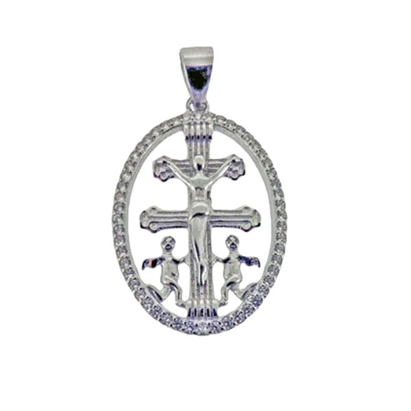 CARAVACA COLGANTE PLATA 1ª LEY 22X16MM