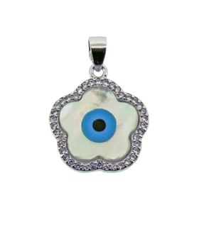 COLGANTE OJO TURCO PLATA 1ª LEY 15 MM