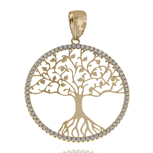 COLGANTE ARBOL VIDA PLATA 1ª LEY 40 MM