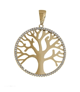 COLGANTE ARBOL VIDA PLATA 1ª LEY CHAPADO