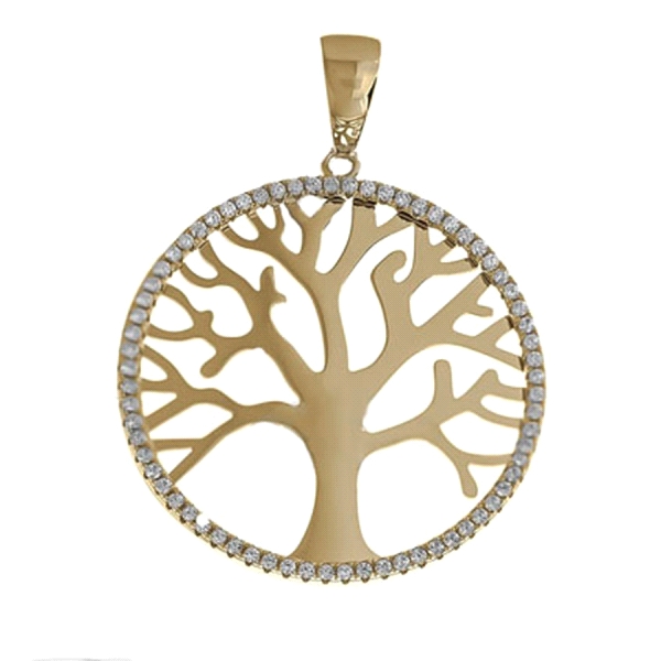 COLGANTE ARBOL VIDA PLATA 1ª LEY CHAPADO