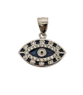 COLGANTE OJO TURCO ZIRCONI PLATA 925 MIL.