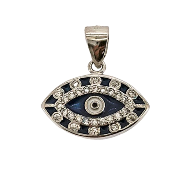 COLGANTE OJO TURCO ZIRCONI PLATA 925 MIL.