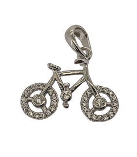 COLGANTE BICICLETA ZIRCONITAS PLATA 1ª L