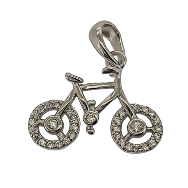 COLGANTE BICICLETA ZIRCONITAS PLATA 1ª L