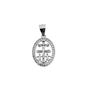 COLGANTE CRUZ DE CARAVACA PLATA 1ª LEY