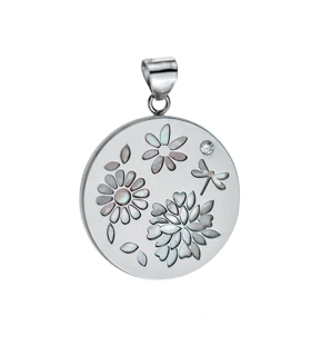 COLGANTE NACAR ZIRCONITA PLATA 925 MIL.