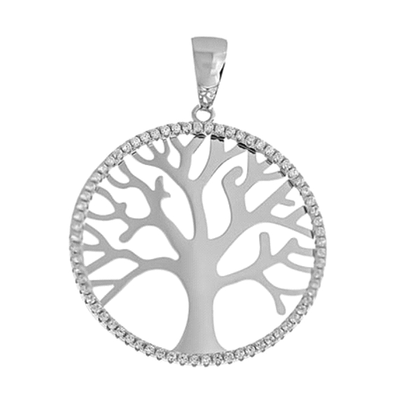COLGANTE ARBOL DE LA VIDA PLATA 1ª LEY