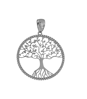 COLGANTE ARBOL VIDA PLATA 1ª LEY 30 MM