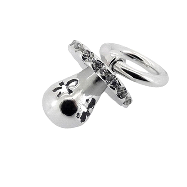 COLGANTE CHUPETE PLATA 1ª LEY 12 MM